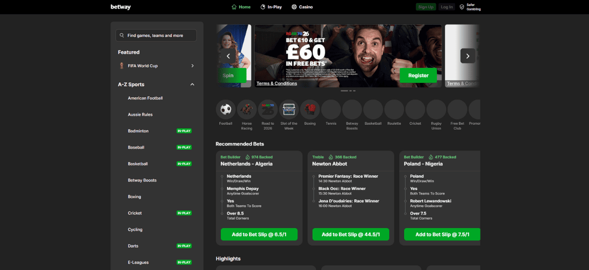 Betway Bookmaker